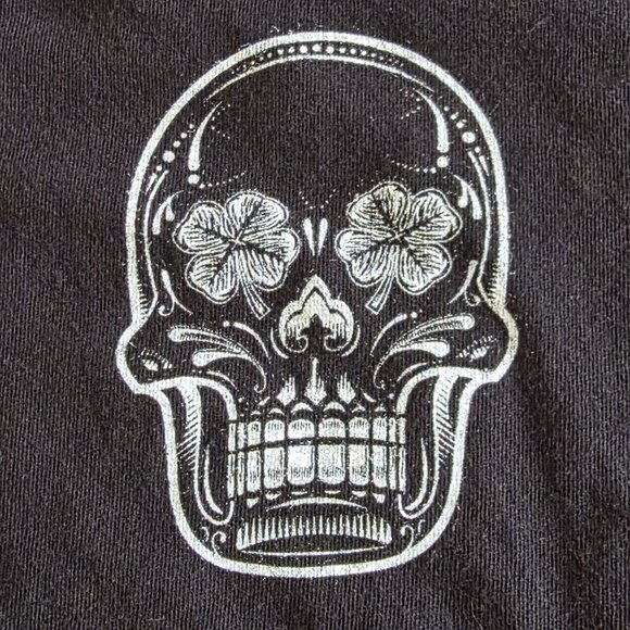 Bella+Canvas T Shirt Men XL Black Lucky Bastard Saloon Skull Graphic Print Boho - Picture 8 of 12